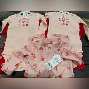 NWT carters baby girls 6 months Valentine’s Day hearts two piece set & swimsuit